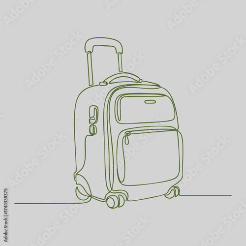 A compact rolling suitcase with an extendable handle and multiple compartments designed for travel convenience