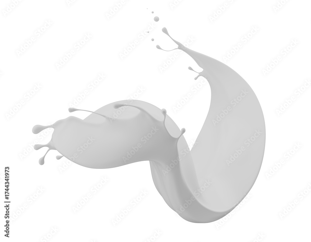 Obraz premium milk splash isolated on a white background. 3d render