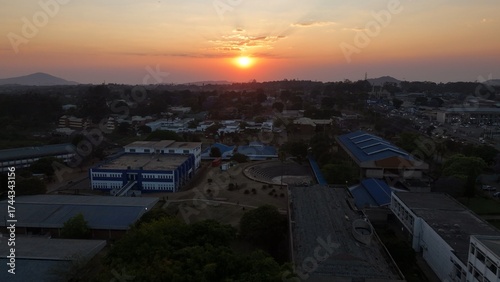 Aerial view of Blantyre malawi during sunset