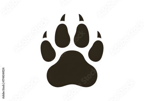 Minimal icon of a wildlife footprint — no background, no shadow PNG