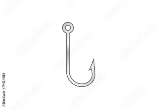  Minimal icon of a fishing hook icon — no background, no shadow PNG