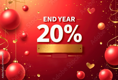End of Year sale offer banner. stock clearance background. end of year banner template design for web or social media, Sale special offer