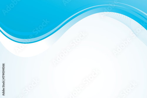 Abstract blue gradient background with white space or vector backdrop wallpaper for desktop screen and colorful wave shape