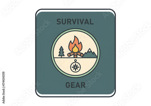  Minimal icon of a outdoor survival badge — no background, no shadow PNG