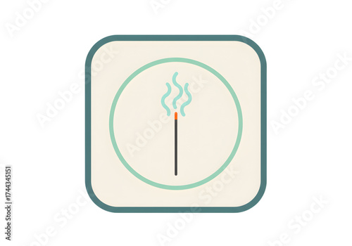  Minimal icon of a incense stick with smoke — no background, no shadow PNG