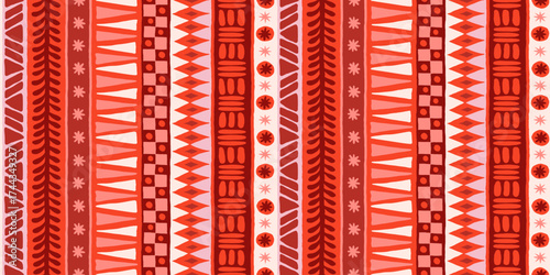 Vector Christmas and New Year seamless pattern, abstract hand-drawn whimsical background for greeting cards, wrapping paper, banners, striped, plaid, and checkered designs