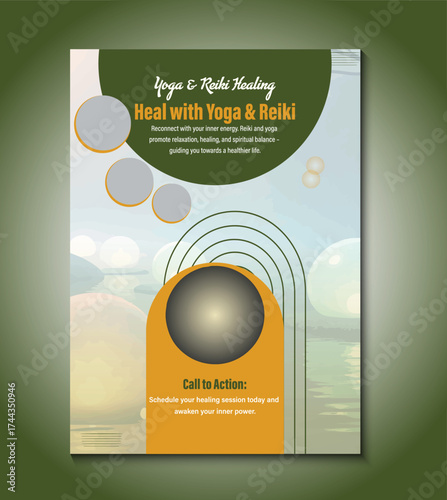 Creative flyer template for alternative medicine services, featuring natural therapy design, holistic wellness promotion, herbal care, acupuncture, and health consultation with editable layout.