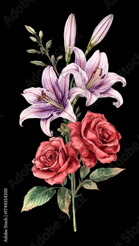 A detailed botanical watercolor illustration

