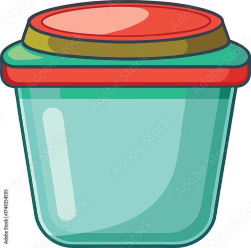 Vector illustration of a jar with lid on transparent background