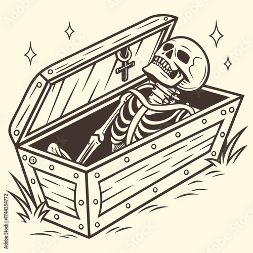 pirate ship with treasure chest