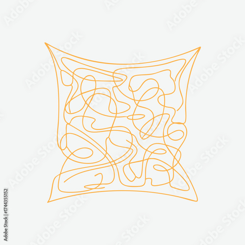 Abstract decorative pillow with intricate swirling patterns and a modern artistic design for home decor