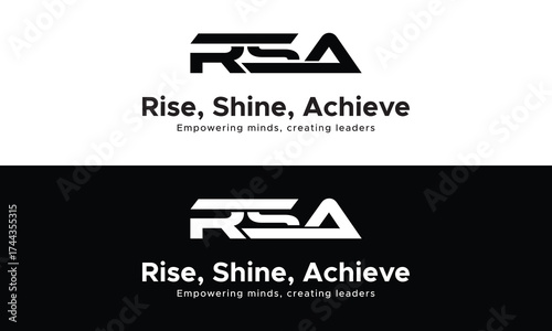 Dynamic rise shine achieve branding for motivational leadership, empowering minds, creating leaders