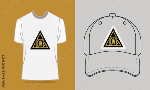 T Shirt Baseball Cap with Gold Triangle Soul Graphic t-shirt