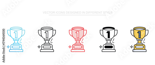 Trophy icon design with white background stock illustration