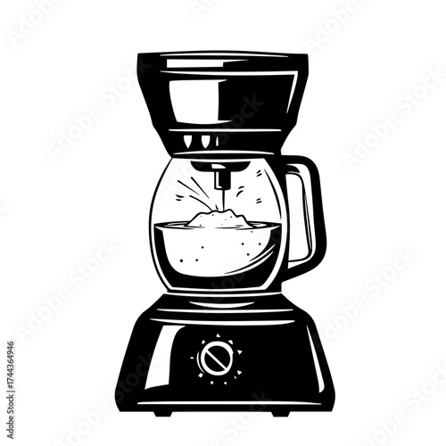 Kitchen blender silhouette — electric countertop mixer appliance vector illustration
