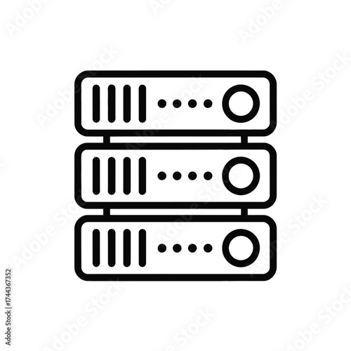 Data Server Stack Illustration Depicting Network and Cloud Computing Infrastructure Connectivity