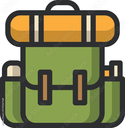 Camping Icon Vector Set – Outdoor Adventure Equipment and Travel Essentials