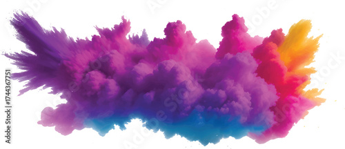 Abstract Modern Artistic Watercolor Splash and Rainbow Ink Texture with Soft Multicolor Brush Strokes and Bright Paint Explosion on White Isolated Background for Creative Graphic Design Projects