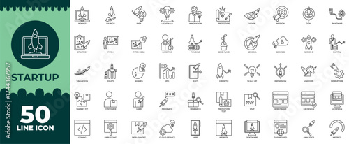 Startup Line Editable Icons set. Vector illustration in modern thin line style of startup icons: startup, innovation, business etc