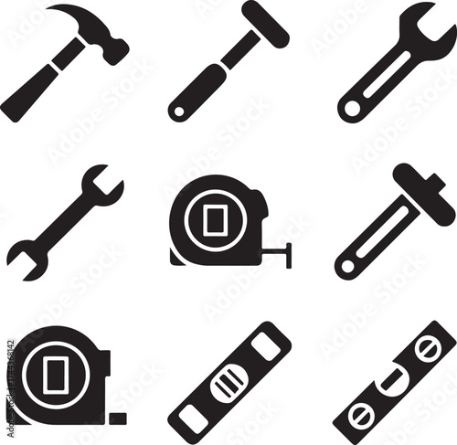 Construction Tools Wrench, Hammer, and More