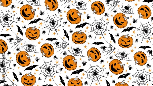 Hand drawn Halloween background on a seamless loop