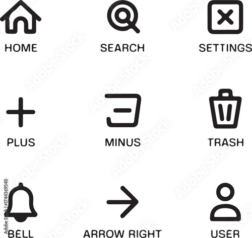 Common App Icons and Symbols Set