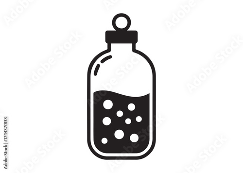 Half-full water bottle icon, Half-full water bottle vector