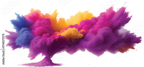 Bright Rainbow Watercolor Splash with Soft Gradient Ink Flow and Colorful Brush Stroke Explosion on White Background for Modern Creative Abstract Art Design Illustration