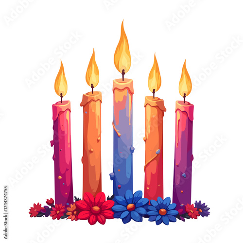 candles with blossoms 