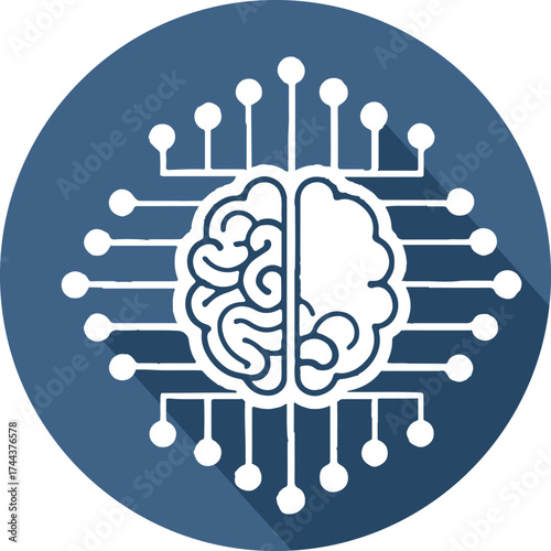 Digital Brain Circuit Design Illustration