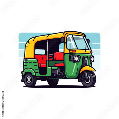 Auto Rickshaw icon flat vector design.