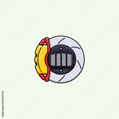 Brake Pad icon flat vector design.
