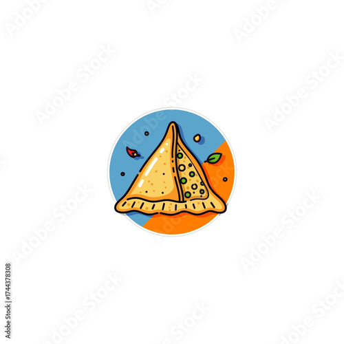 Samosa icon flat vector design.