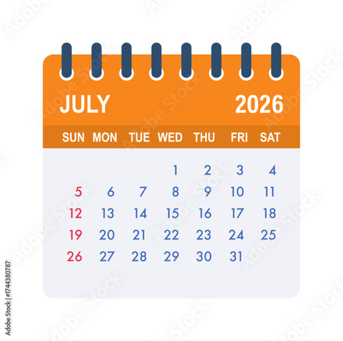 July 2026 calendar planning managing schedule time month