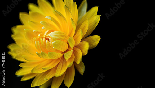 yellow flower on a black background
