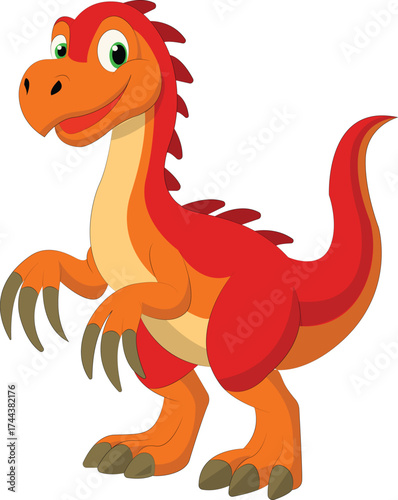 Cute Velociraptor Dinosaur Vector