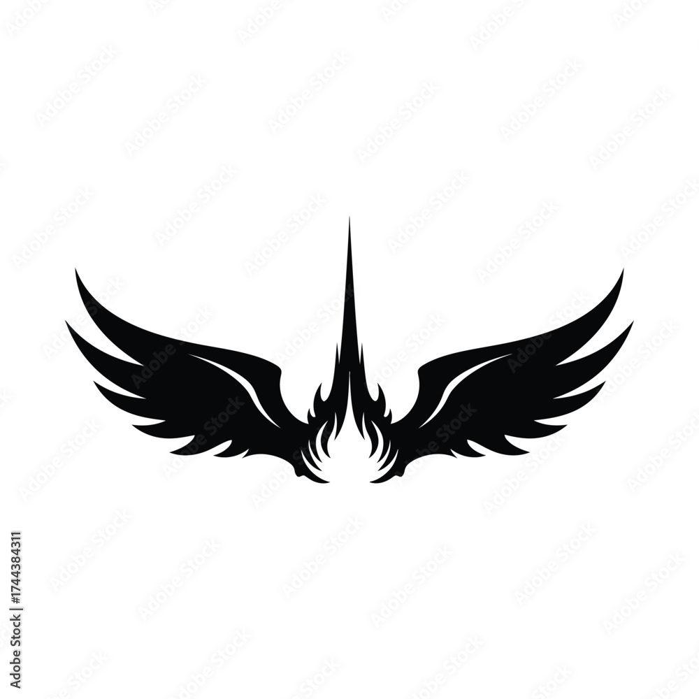 Obraz premium Stylized black wings