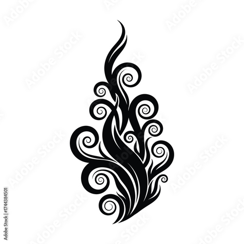 Elegant fire swirl, decorative and artistic design
