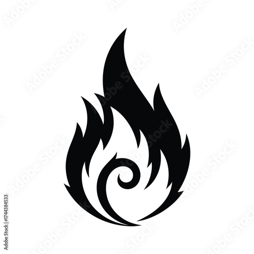Stylized fire icon, modern and creative design