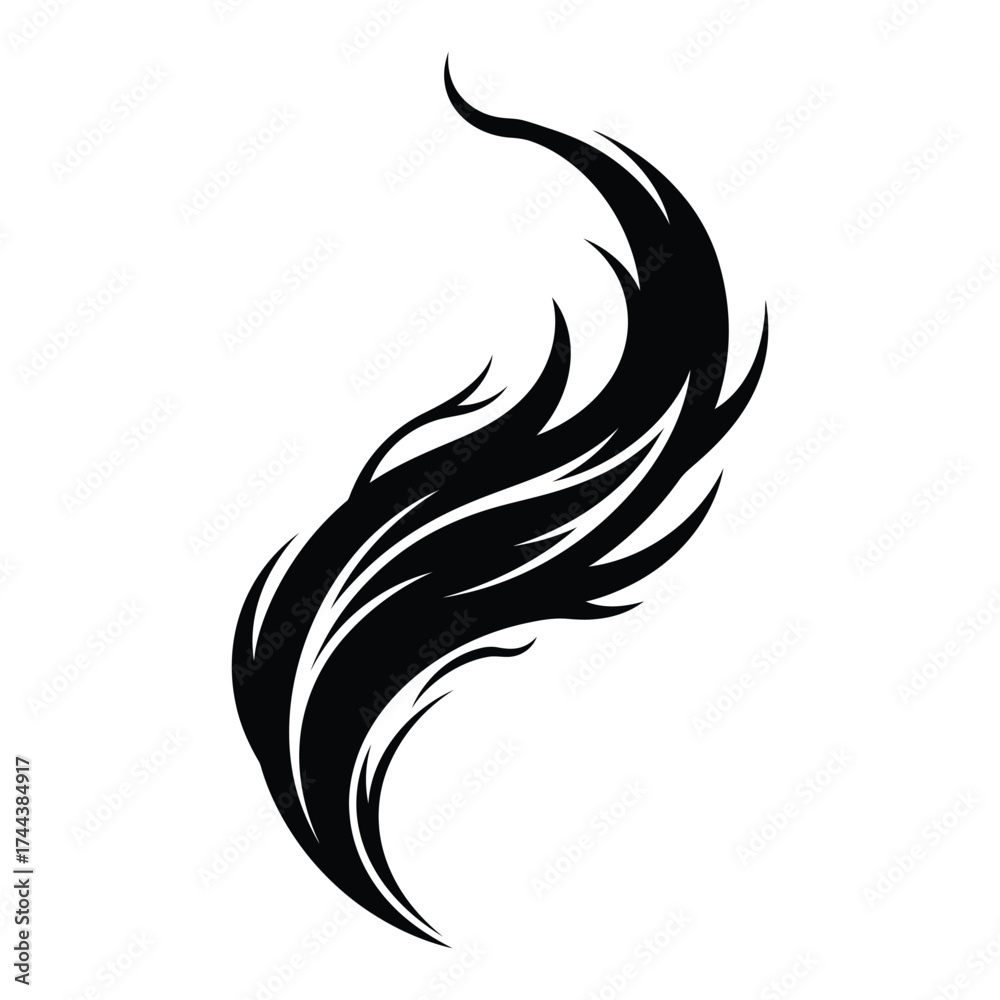 Fototapeta premium Abstract black swirl design, artistic element