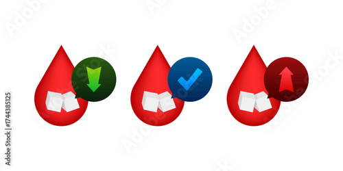 Blood sugar level glucose tracking and diabetes control concept