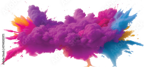 Abstract Rainbow Watercolor Ink Splash and Brush Stroke Explosion Background with Bright Multicolor Paint Texture and Vibrant Artistic Flow for Modern Graphic Design 