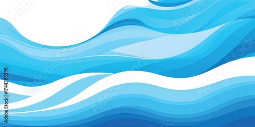Abstract blue wave vector illustration design with flowing lines for a modern ocean water pattern backdrop