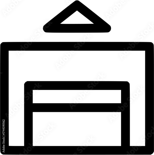Minimalist icon of a garage
