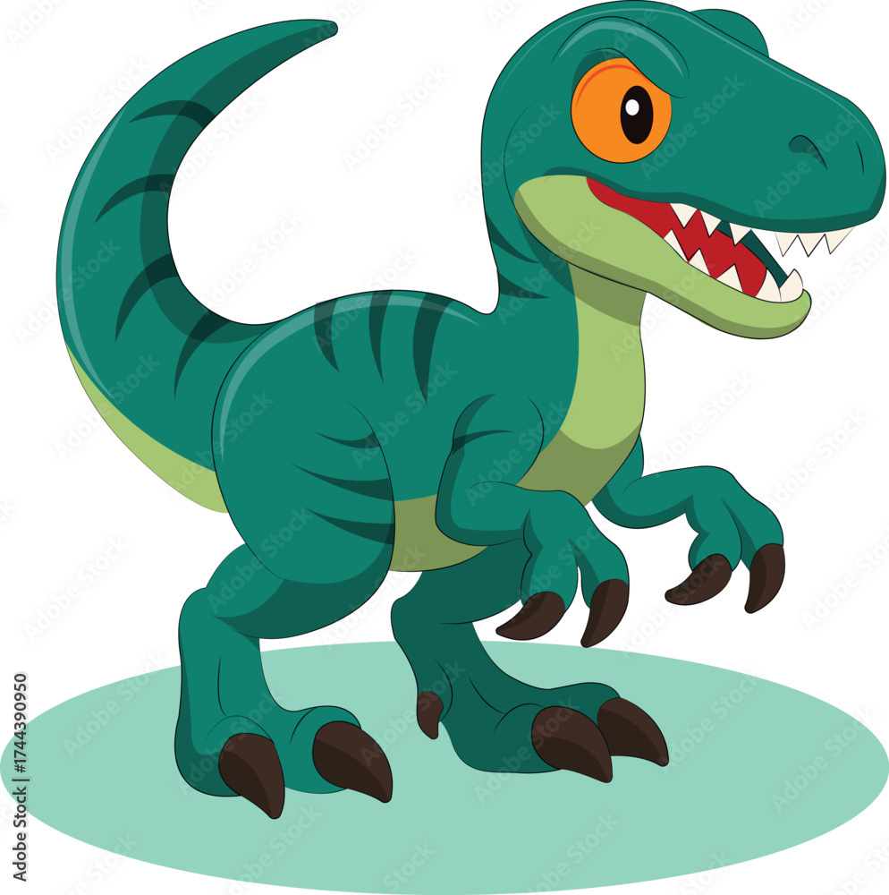 Fototapeta premium Cute Velociraptor Dino Vector
