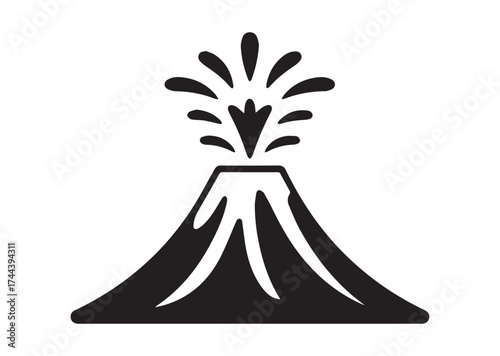 Active volcano eruption icon, Active volcano eruption solid vector design