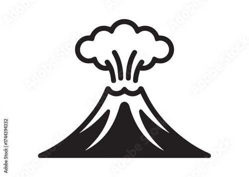 Active volcano eruption icon, Active volcano eruption solid vector design