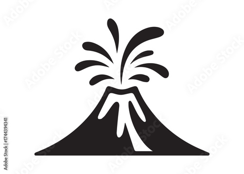 Active volcano eruption icon, Active volcano eruption solid vector design
