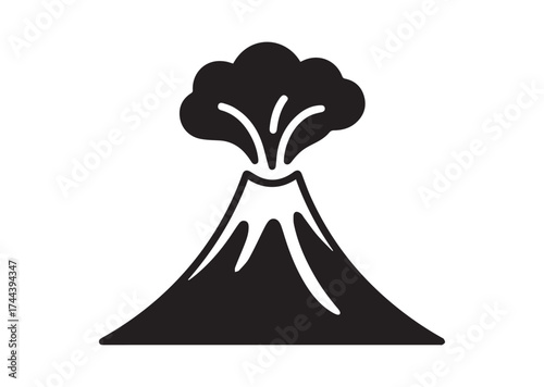 Active volcano eruption icon, Active volcano eruption solid vector design