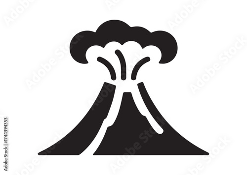 Active volcano eruption icon, Active volcano eruption solid vector design